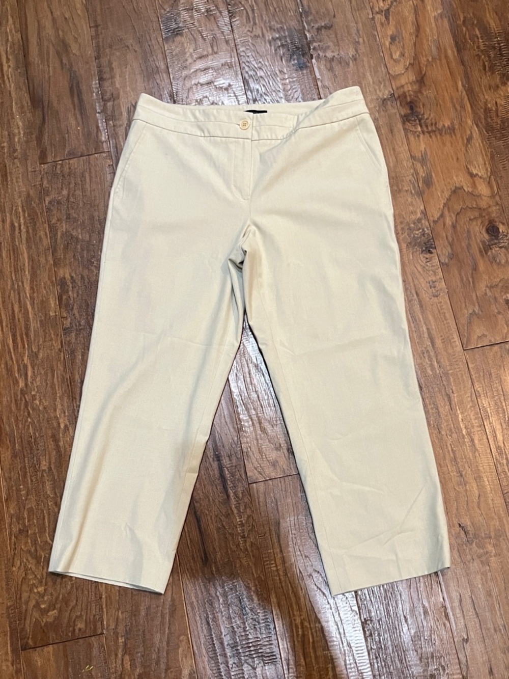 Talbots Light Cream Cropped Chino Pants 8